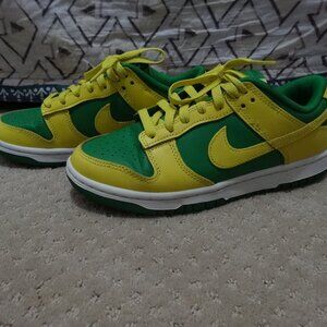 Nike Dunk Low Retro Reverse Brazil, Bright Green, Yellow, Size 5.5M/7W